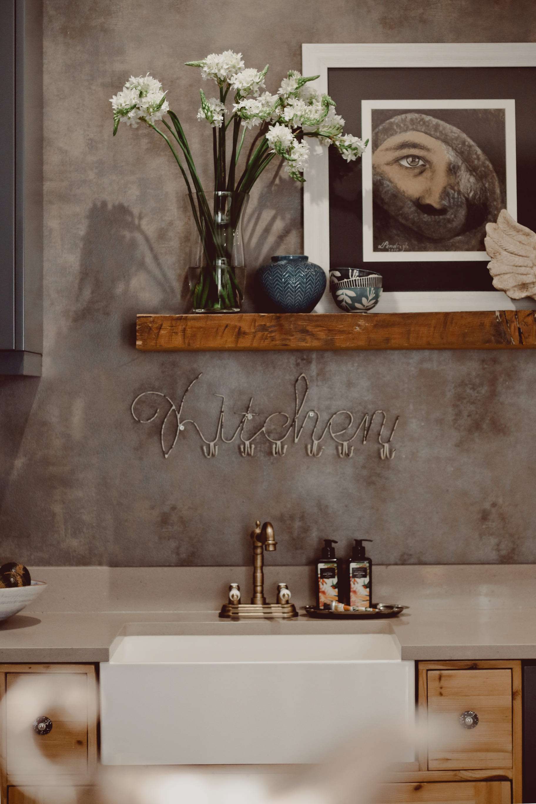 Detail photograph of kitchen at Stuart's Hill - project by Lace Interiors